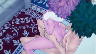 Изуку Мидория анын сүйкүмдүү командасы жолдошу минаны дубалга каршы трахает-мха Хентай.